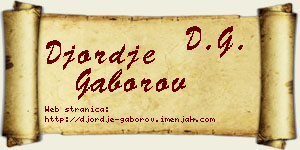 Đorđe Gaborov vizit kartica